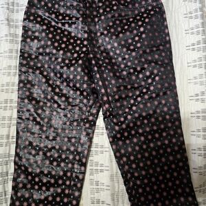 Anna Sui Black and Pink Floral Capris